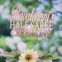 Load image into Gallery viewer, Cake Topper Mirror Gold Artcard and Acrylic for Wedding, Engagement, Pengantin Baru, Bertunang E-day dll