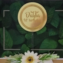 Load image into Gallery viewer, Cake Topper Mirror Gold Artcard and Acrylic for Wedding, Engagement, Pengantin Baru, Bertunang E-day dll