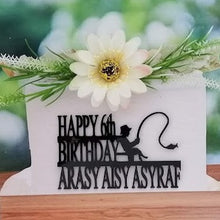 Load image into Gallery viewer, Cake Topper Mirror Gold Artcard and Acrylic for Wedding, Engagement, Pengantin Baru, Bertunang E-day dll