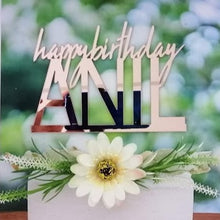 Load image into Gallery viewer, Cake Topper Mirror Gold Artcard and Acrylic for Wedding, Engagement, Pengantin Baru, Bertunang E-day dll
