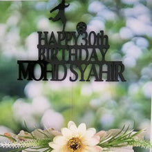 Load image into Gallery viewer, Cake Topper Mirror Gold Artcard and Acrylic for Wedding, Engagement, Pengantin Baru, Bertunang E-day dll