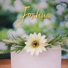 Load image into Gallery viewer, Cake Topper Mirror Gold Artcard and Acrylic for Wedding, Engagement, Pengantin Baru, Bertunang E-day dll