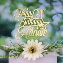 Load image into Gallery viewer, Cake Topper Mirror Gold Artcard and Acrylic for Wedding, Engagement, Pengantin Baru, Bertunang E-day dll