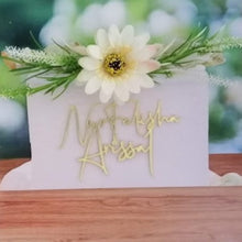 Load image into Gallery viewer, Cake Topper Mirror Gold Artcard and Acrylic for Wedding, Engagement, Pengantin Baru, Bertunang E-day dll