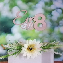Load image into Gallery viewer, Cake Topper Mirror Gold Artcard and Acrylic for Wedding, Engagement, Pengantin Baru, Bertunang E-day dll