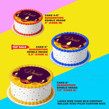 Load image into Gallery viewer, Printing EI Festival of Lights Diwali Deepavali 3 Edible Image Print Cake Photo Icing Paper Party Sticker Sheet HiasaN