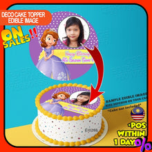Load image into Gallery viewer, Printing El Custom Image Sofia The First Edible Image Print Cake Photo Icing Paper Birthday Sticker Kek Topper Sheet
