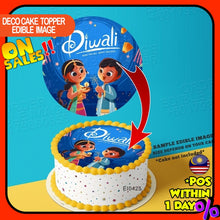 Load image into Gallery viewer, Printing EI Festival of Lights Diwali Deepavali Edible Image Print Cake Photo Icing Paper Party Sticker Sheet Hiasan