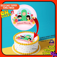 Load image into Gallery viewer, Printing EI Selamat Hari Ibu 3 Edible Image Print Cake Photo Icing Paper Birthday Sticker Kek Topper Sheet