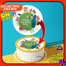 Load image into Gallery viewer, Printing El Happy Teachers Day 1 Hari Guru Edible Image Print Cake Photo Icing Paper Birthday Sticker Kek Topper Sheet