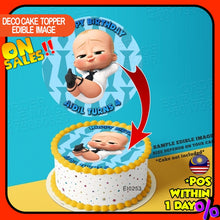 Load image into Gallery viewer, Printing EI Baby Boss Edible Image Print Cake Photo Icing Paper Birthday Sticker Kek Topper Sheet