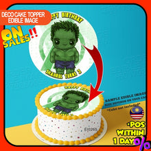 Load image into Gallery viewer, Printing EI Hulk Cute Edible Image Print Cake Photo Icing Paper Birthday Sticker Kek Topper Sheet