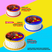 Load image into Gallery viewer, Printing EI Logo Spiderman X Logo Superman Edible Image Print Cake Photo Icing Paper Birthday Sticker Kek Topper Sheet