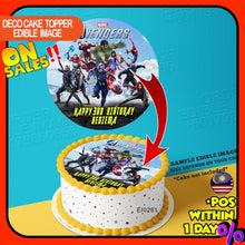 Load image into Gallery viewer, Printing El Marvel's Avengers Edible Image Print Cake Photo Icing Paper Birthday Sticker Kek Topper Sheet