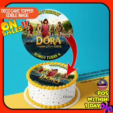 Load image into Gallery viewer, Printing EI Dora And The Lost City Of Gold Edible Image Print Cake Photo Icing Paper Birthday Sticker Kek Topper Sheet
