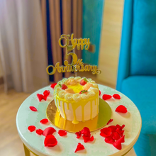 Load image into Gallery viewer, Cake Topper Mirror Gold Artcard and Acrylic for Wedding, Engagement, Pengantin Baru, Bertunang E-day dll