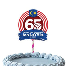 Load image into Gallery viewer, Ready Stock Cake Topper Hari Kemerdekaan Kebangsaan Independence National Day Malaysia Merdeka Flag Bendera 2022
