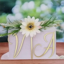 Load image into Gallery viewer, Cake Topper Mirror Gold Artcard and Acrylic for Wedding, Engagement, Pengantin Baru, Bertunang E-day dll
