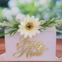 Load image into Gallery viewer, Cake Topper Mirror Gold Artcard and Acrylic for Wedding, Engagement, Pengantin Baru, Bertunang E-day dll
