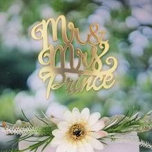 Load image into Gallery viewer, Cake Topper Mirror Gold Artcard and Acrylic for Wedding, Engagement, Pengantin Baru, Bertunang E-day dll
