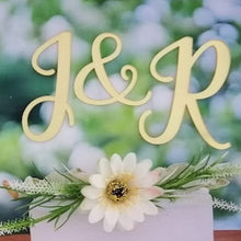 Load image into Gallery viewer, Cake Topper Mirror Gold Artcard and Acrylic for Wedding, Engagement, Pengantin Baru, Bertunang E-day dll
