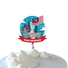 Load image into Gallery viewer, Ready Stock Cake Topper Hari Kemerdekaan Kebangsaan Independence National Day Malaysia Merdeka Flag Bendera 2022
