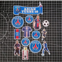 Load image into Gallery viewer, [CUSTOM NAME] Happy Birthday Cake Topper Paris Saint-Germain PSG Decoration Set Party Accessories Banner Hiasan Kek
