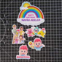 Load image into Gallery viewer, [CUSTOM NAME] Happy Birthday Cake Topper Bebefinn Decoration Set Party Accessories Banner Hiasan Kek Design
