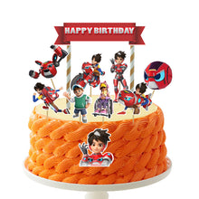 Load image into Gallery viewer, [CUSTOM NAME] Happy Birthday Cake Topper MECHAMATO Decoration Set Party Accessories Banner Hiasan Kek Design
