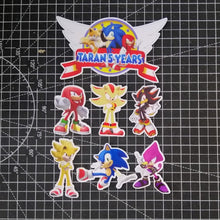 Load image into Gallery viewer, [CUSTOM NAME] Happy Birthday Cake Topper Sonic Origins Decoration Set Party Accessories Banner Hiasan Kek Design
