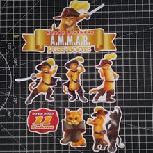 Load image into Gallery viewer, [CUSTOM NAME] Happy Birthday Cake Topper Puss in Boots Decoration Set Party Accessories Banner Hiasan Kek Design
