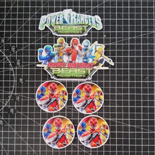 Load image into Gallery viewer, Happy Birthday Cake Topper Cupcake Power Rangers Beast Decoration Set Party Accessories Hiasan Kek Design
