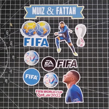 Load image into Gallery viewer, [CUSTOM NAME] Happy Birthday Cake Topper Kylian Mbappé FIFA 22 Decoration Set Party Accessories Banner Hiasan Kek Design
