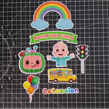Load image into Gallery viewer, [CUSTOM NAME] Happy Birthday Cake Topper Cocomelon Decoration Set Party Accessories Banner Hiasan Kek Design
