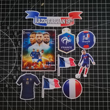 Load image into Gallery viewer, [CUSTOM NAME] Happy Birthday Cake Topper France national football Decoration Set Party Accessories Banner Hiasan Kek
