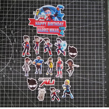Load image into Gallery viewer, [CUSTOM NAME] Happy Birthday Cake Topper Ejen Ali Decoration Set Party Accessories Banner Hiasan Kek Design
