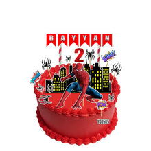 Load image into Gallery viewer, [CUSTOM NAME] Happy Birthday Cake Topper SpiderMan Decoration Set Party Accessories Banner Hiasan Kek Design
