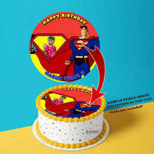 Load image into Gallery viewer, Printing EI Custom Image Superman Edible Image Print Cake Photo Icing Paper Birthday Sticker Kek Topper Sheet

