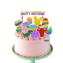 Load image into Gallery viewer, [CUSTOM NAME] Happy Birthday Cake Topper Pop It Decoration Set Party Accessories Banner Hiasan Kek Design
