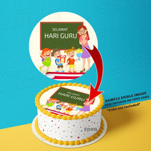 Load image into Gallery viewer, Printing EI Selamat Hari Guru 3 Edible Image Print Cake Photo Icing Paper Birthday Sticker Kek Topper Sheet
