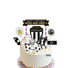 Load image into Gallery viewer, [CUSTOM NAME] Happy Birthday Cake Topper Terengganu FC Decoration Set Party Accessories Banner Hiasan Kek Design
