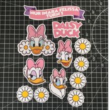 Load image into Gallery viewer, [CUSTOM NAME] Happy Birthday Cake Topper Daisy Duck Decoration Set Party Accessories Banner Hiasan Kek Design
