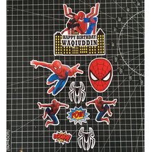 Load image into Gallery viewer, [CUSTOM NAME] Happy Birthday Cake Topper Spider-Man Decoration Set Party Accessories Banner Hiasan Kek Design

