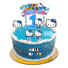 Load image into Gallery viewer, [CUSTOM NAME] Happy Birthday Cake Topper Hello Kitty Decoration Set Party Accessories Banner Hiasan Kek Design
