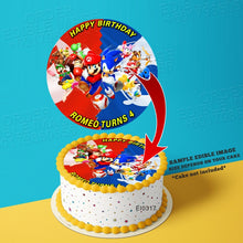 Load image into Gallery viewer, Printing EI Super Mario X Sonic Edible Image Print Cake Photo Icing Paper Birthday Sticker Kek Topper Sheet
