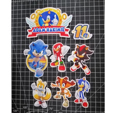 Load image into Gallery viewer, [CUSTOM NAME] Happy Birthday Cake Topper Sonic Decoration Set Party Accessories Banner Hiasan Kek Design

