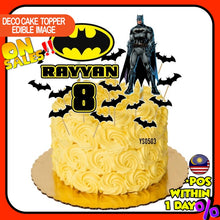 Load image into Gallery viewer, [CUSTOM NAME] Happy Birthday Cake Topper Batman Decoration Set Party Accessories Banner Hiasan Kek Design
