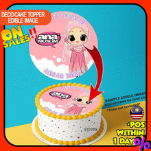 Load image into Gallery viewer, Printing El Ana Muslim Edible Image Print Cake Photo Icing Paper Birthday Sticker Kek Topper Sheet
