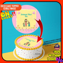 Load image into Gallery viewer, Printing EI Selamat Hari Ibu 1 Wallpape Edible Image Print Cake Photo Icing Paper Birthday Sticker Kek Topper Sheet
