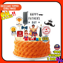 Load image into Gallery viewer, [CUSTOM NAME] Happy Birthday Cake Topper Father's Day Decoration Set Party Accessories Banner Hiasan Kek Design
